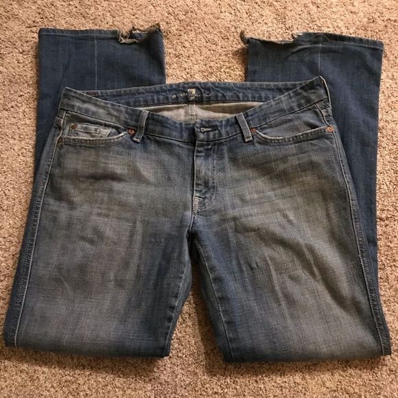 7 For All Mankind Embellished Distressed Jeans - Picture 1 of 4